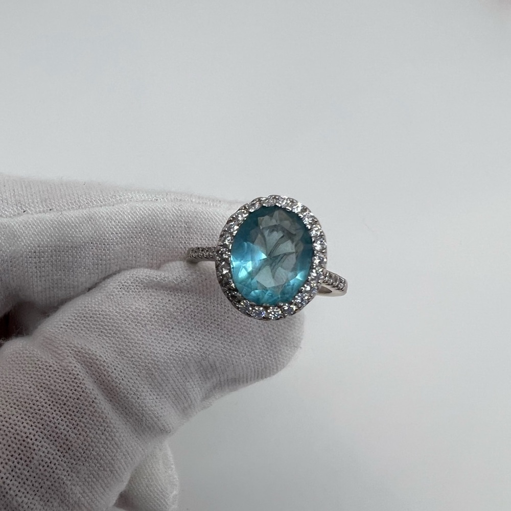 Sale $16 Firm! 925 Sterling Silver Aquamarine Cz Ring - Picture 17 of 17